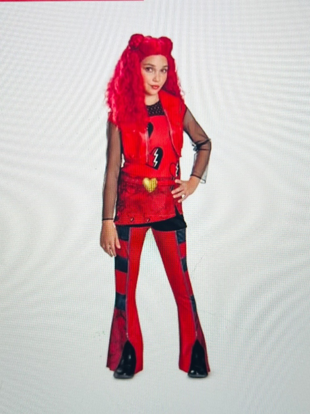 Red Descendants Disney Costume Girl's Halloween Outfit Size 7-8 (with Gloves)